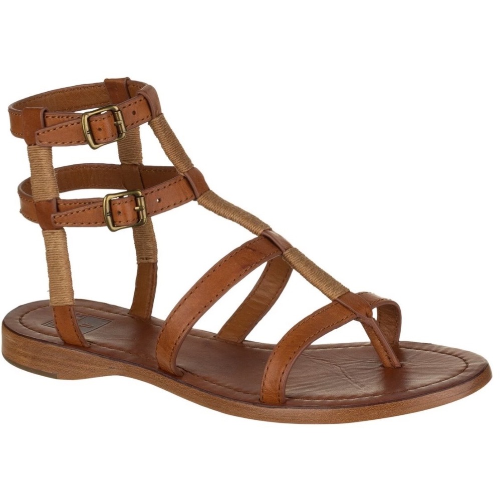 Frye Vintage Rachel Gladiator Cognac Brown Leather Sandals Women's Size 9